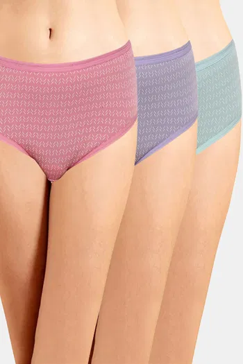 Buy Incare High Rise Full Coverage Hipster Panty (Pack of 3) - Multicolor